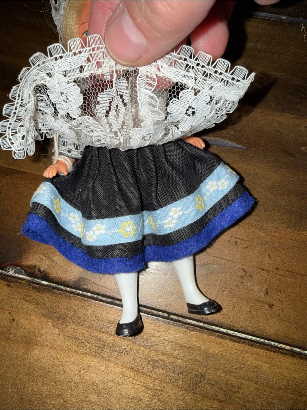 vintage Moll folklore doll, produced in Germany and featuring a traditional cost
